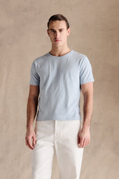 Steve Slub Cotton Tee | Light Blue