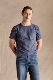 Steve Slub Cotton Tee | Navy