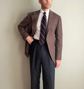 Striped Grossa Grenadine Silk Tie Navy Burgundy Army