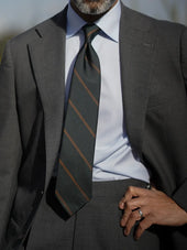 Japanese Repp Stripe Silk Tie Bottle