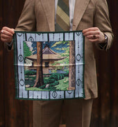 Ukiyo E Silk Pocket Square Sanzen Ji 40x40cm