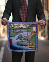 Ukiyo E Silk Pocket Square Nagare 40x40cm