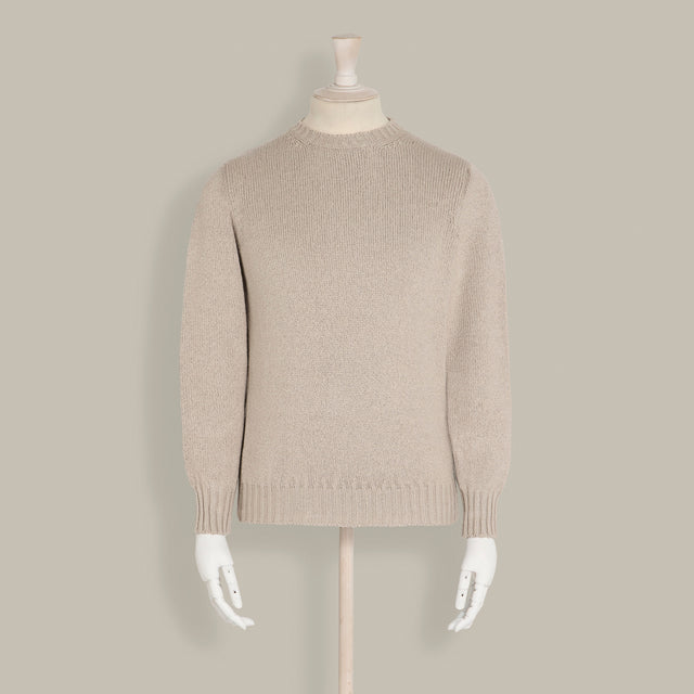 Soft Cotton Crew Neck Sweater in Natural