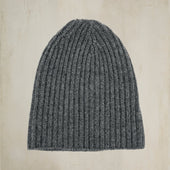 Soft Lambswool Heavy Knit Hat In Dark Grey