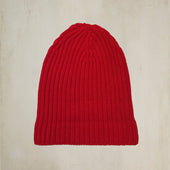 Soft Lambswool Heavy Knit Hat In Dark Red