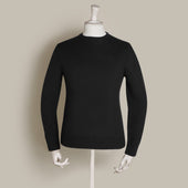 Soft Extrafine Merino Wool Sweater in Black