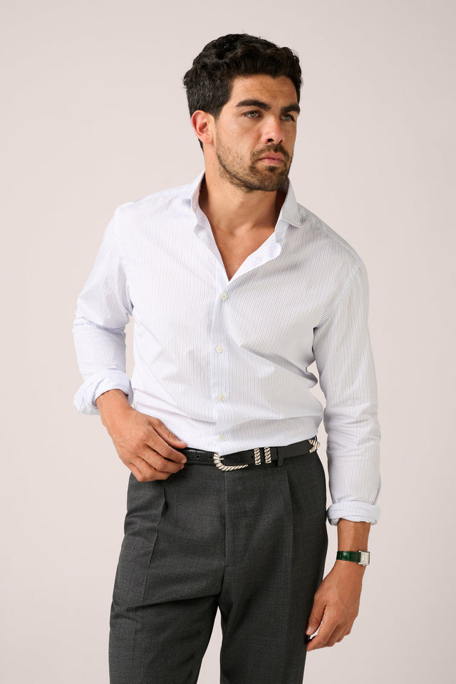 Somelos Workshirt- White Stripe