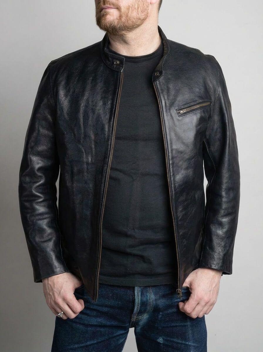 Onyx Black Racer Leather Jacket