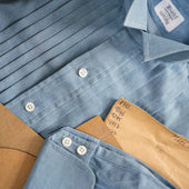 Special Order WMB Brown x Budd Hand-Pleat Shirt with Wing Collar