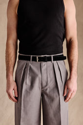 Suede Square Belt Black