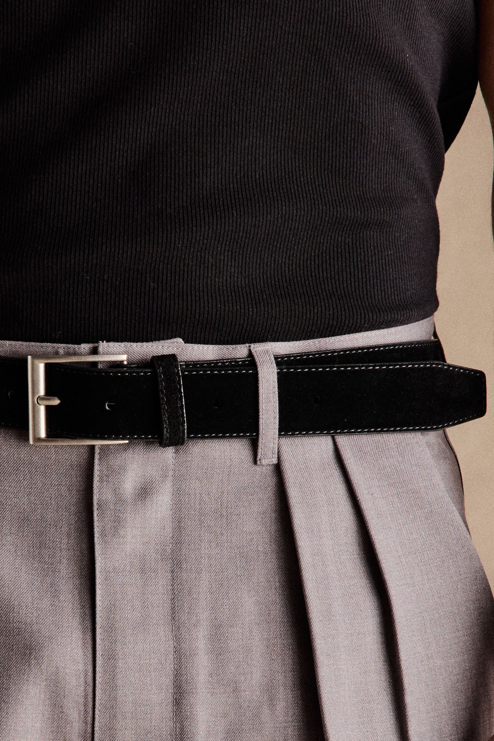 Suede Square Belt Black
