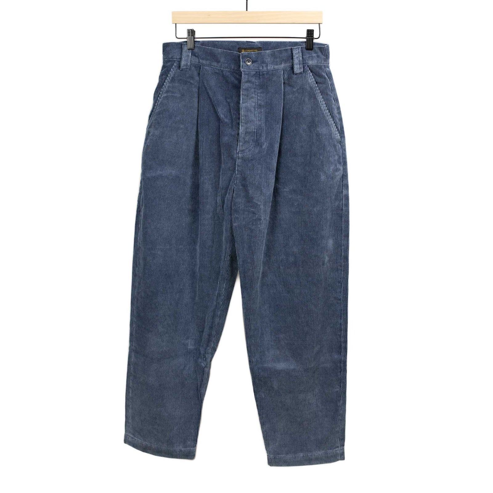 Naval Trousers In Faded Blue Cotton Corduroy