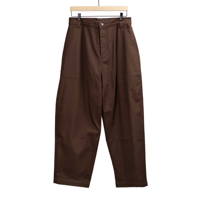 Naval trousers in brown cotton twill