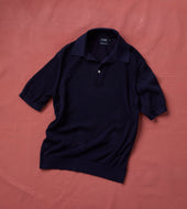 Waffle Knit Cotton Short Sleeve Polo Shirt