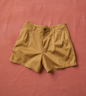 Cotton Wide Leg Double Pleat Shorts