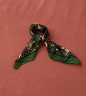Green Unicorn Print Wool Silk Bandana