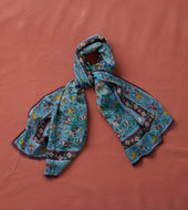 Tiger Garden Print Wool Silk Scarf