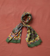 Rug Print Tubular Wool Silk Scarf