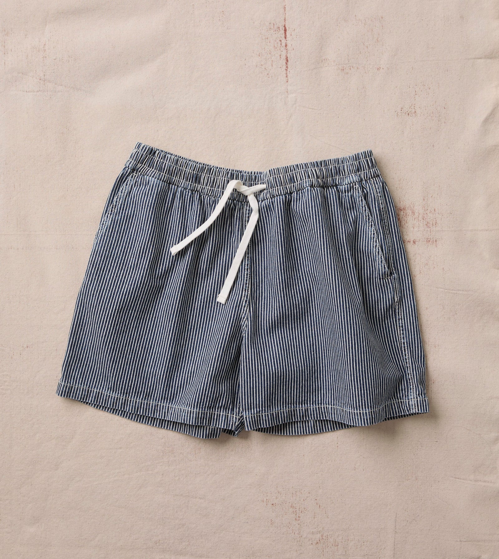 Stripe Cotton Drawstring Shorts