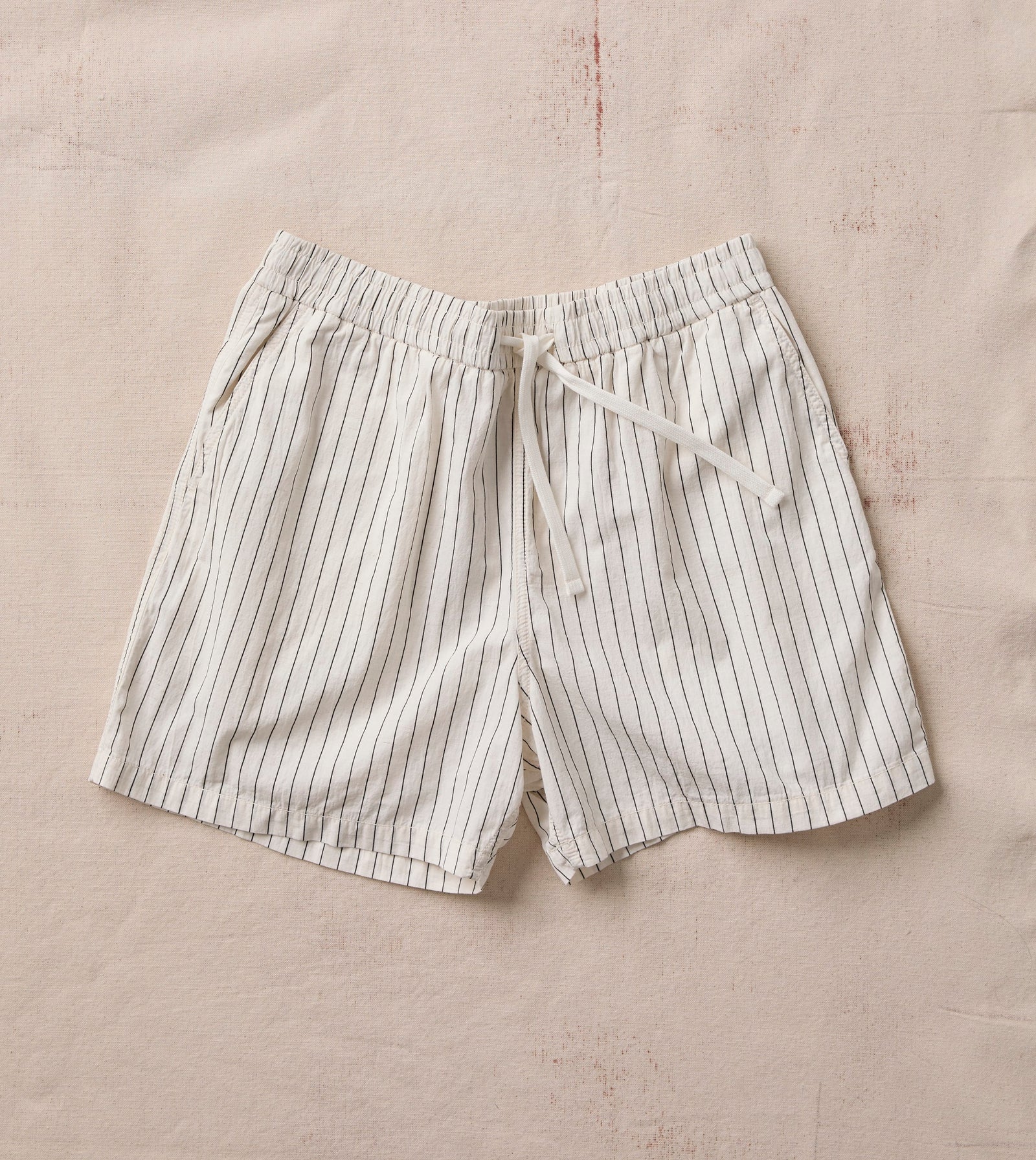 Pin Stripe Cotton Drawstring Shorts