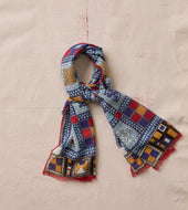 Geometric Print Wool Silk Scarf
