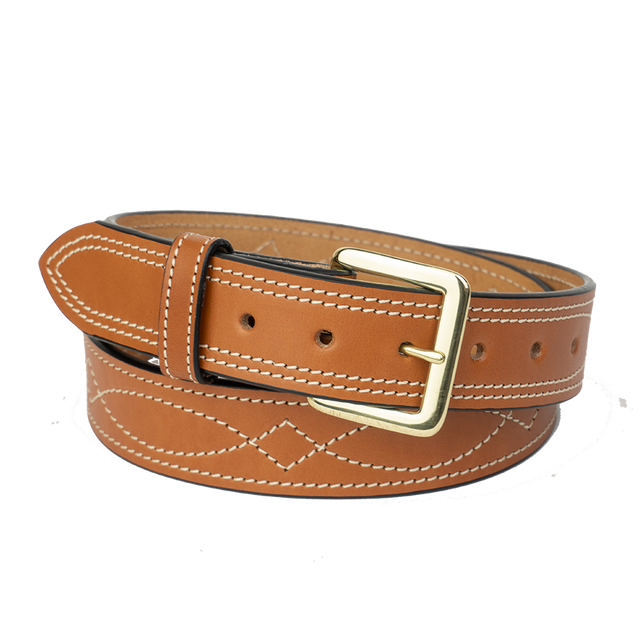 Chestnut Becca Stitched Belt