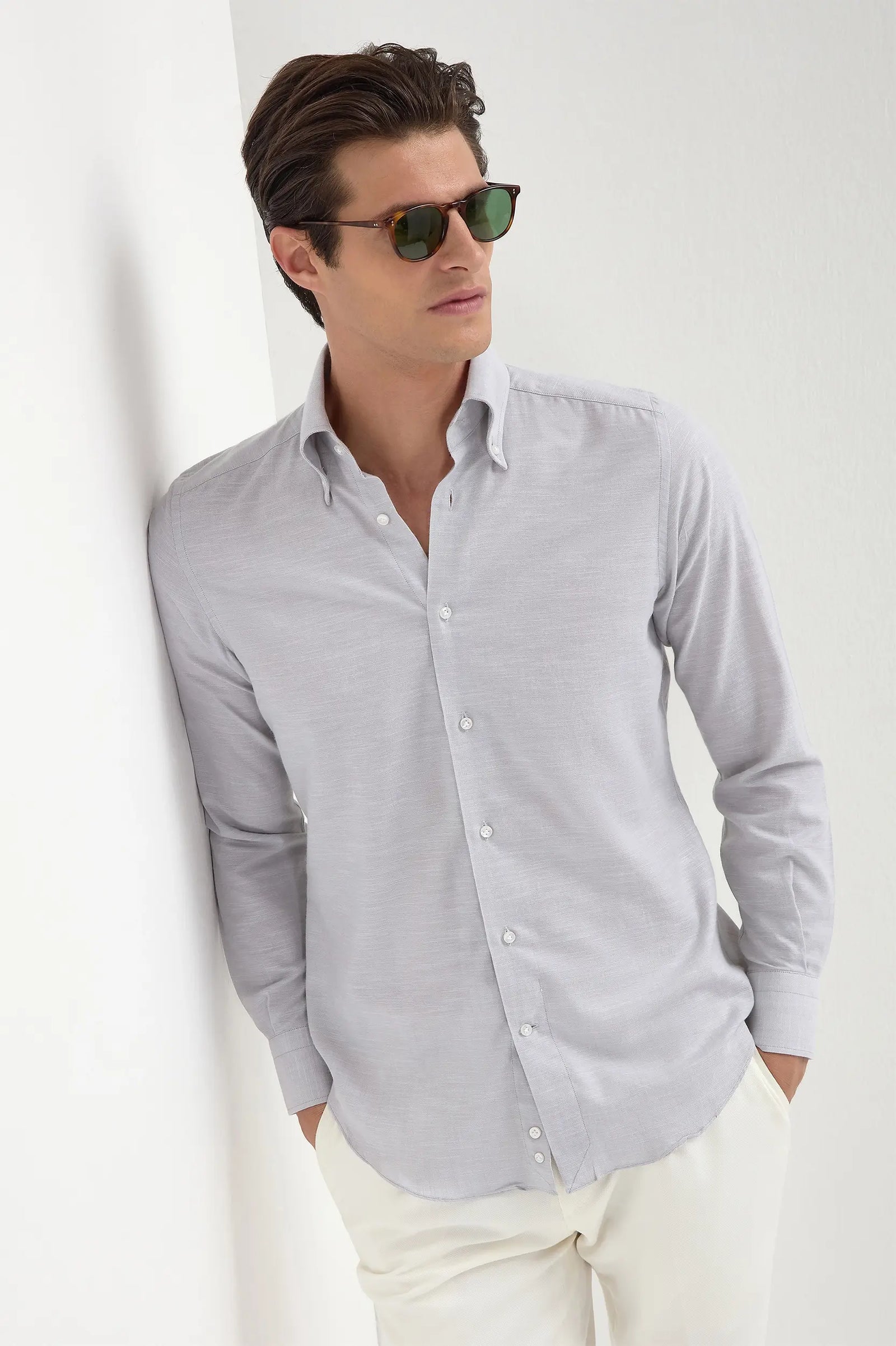 Chambray Button Down Shirt Made In Italy