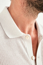 Knitted Polo Cardigan Made In Italy