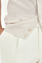Knitted Polo Cardigan Made In Italy