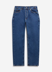 Straight Leg Denim Jeans | Cotton | Mid Wash Blue