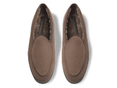 Stride Loafers In Deep Glove Suede With Shearling Lining Dark Sole