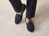 Stride Loafers In Midnight Glove Suede Natural Sole