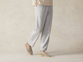 Stride Loafers In Sandy Grey Glove Suede Natural Sole