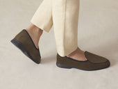 Stride Loafers In Northern Green Glove Suede Dark Sole