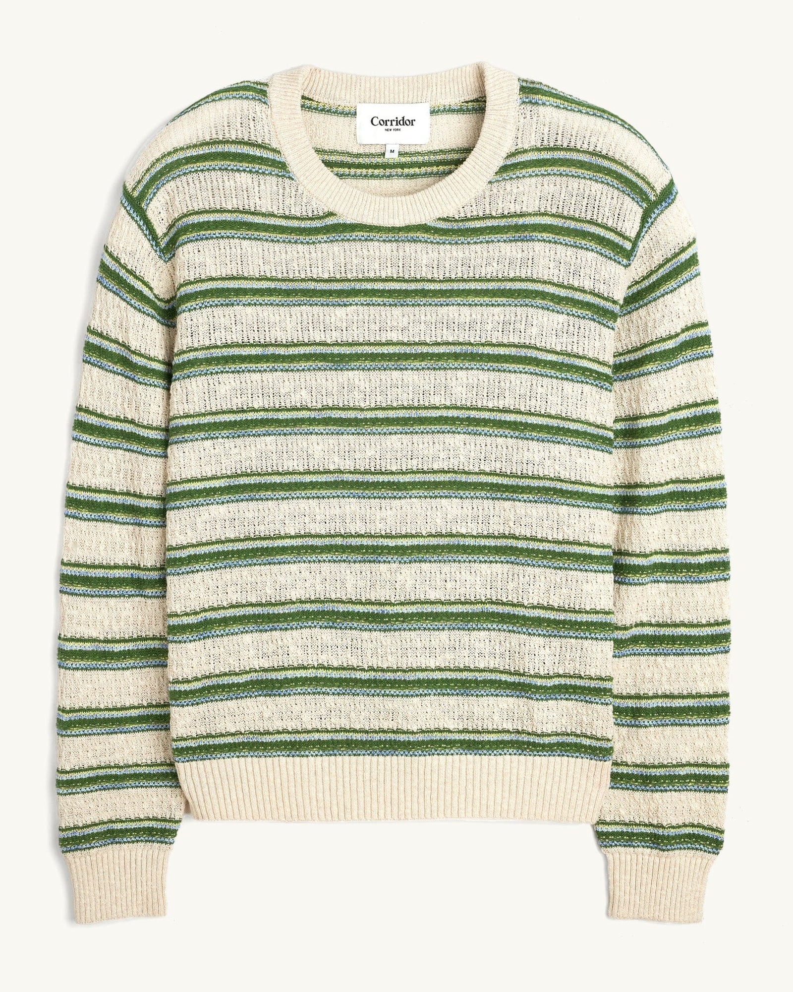 Stripe Linen Silk Crewneck