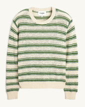 Stripe Linen Silk Crewneck
