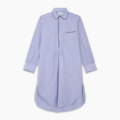 Bengal Stripe Piped Cotton Nightshirt