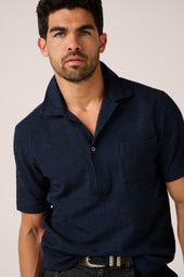 Sorrento Short Sleeve Popover- Navy Seersucker