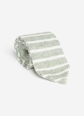 Stripe Linen Tie | Forest Marl