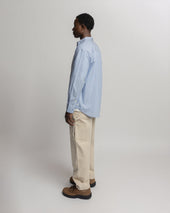 Locust Point Collar Shirt Royal White Poplin Stripe