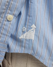 Locust Point Collar Shirt Royal White Poplin Stripe
