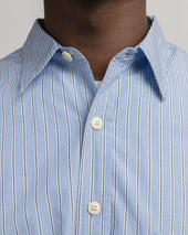 Locust Point Collar Shirt Royal White Poplin Stripe