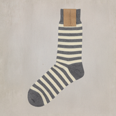 Striped Cotton Socks in Grey