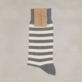 Striped Cotton Socks In Grey