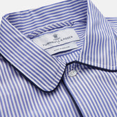 Bengal Stripe Piped Cotton Nightshirt