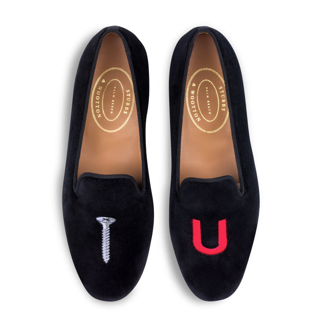 College Black Velvet Slipper (Men)