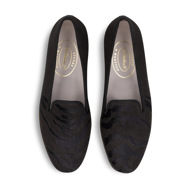 Tigre Noir Linen Slipper (Men)
