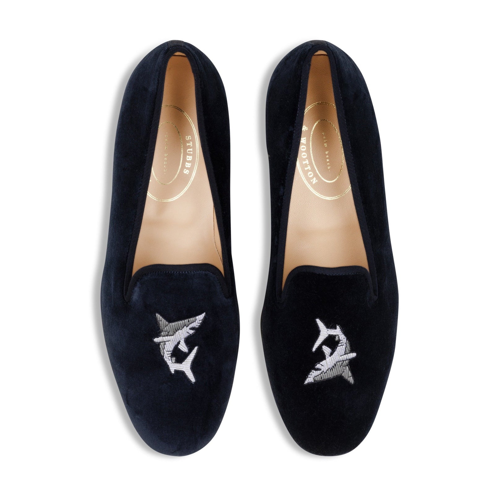 Shark Navy Velvet Slipper (Men)