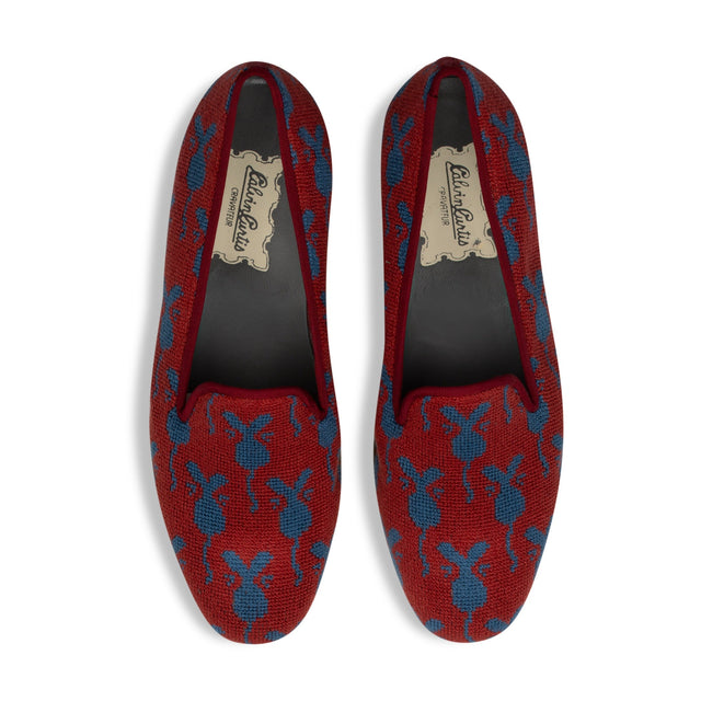 Jerry Crimson Needlepoint Slipper (Men)