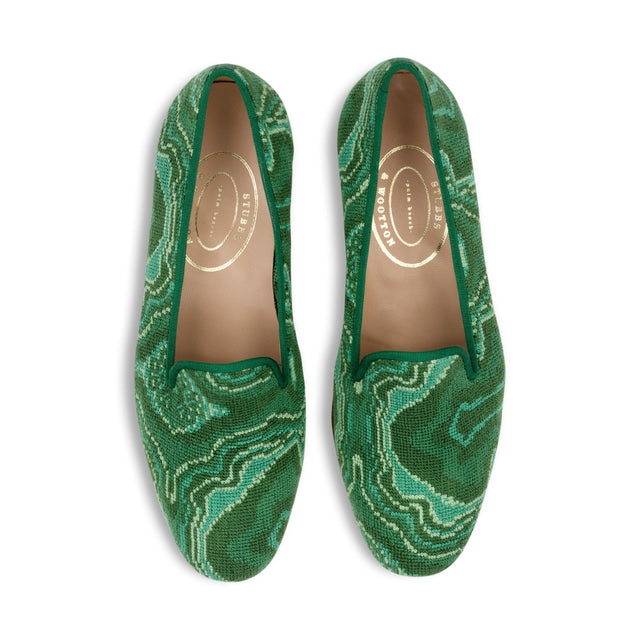 Malachite Needlepoint Slipper (Men)